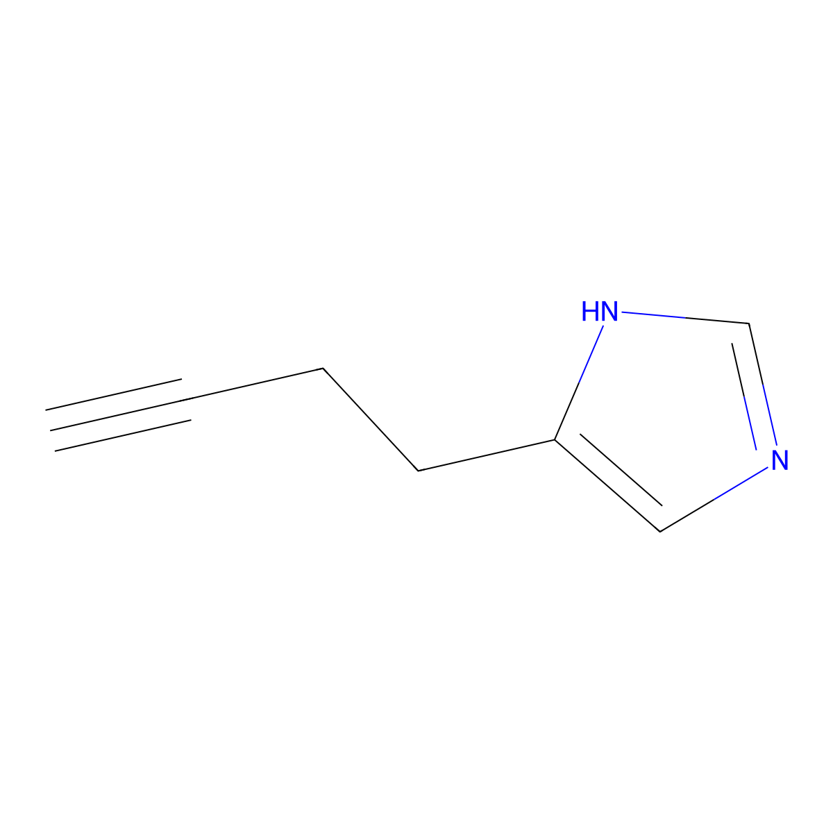 4-(But-3-yn-1-yl)-1H-imidazole molecular structure, CAS 223419-76-9