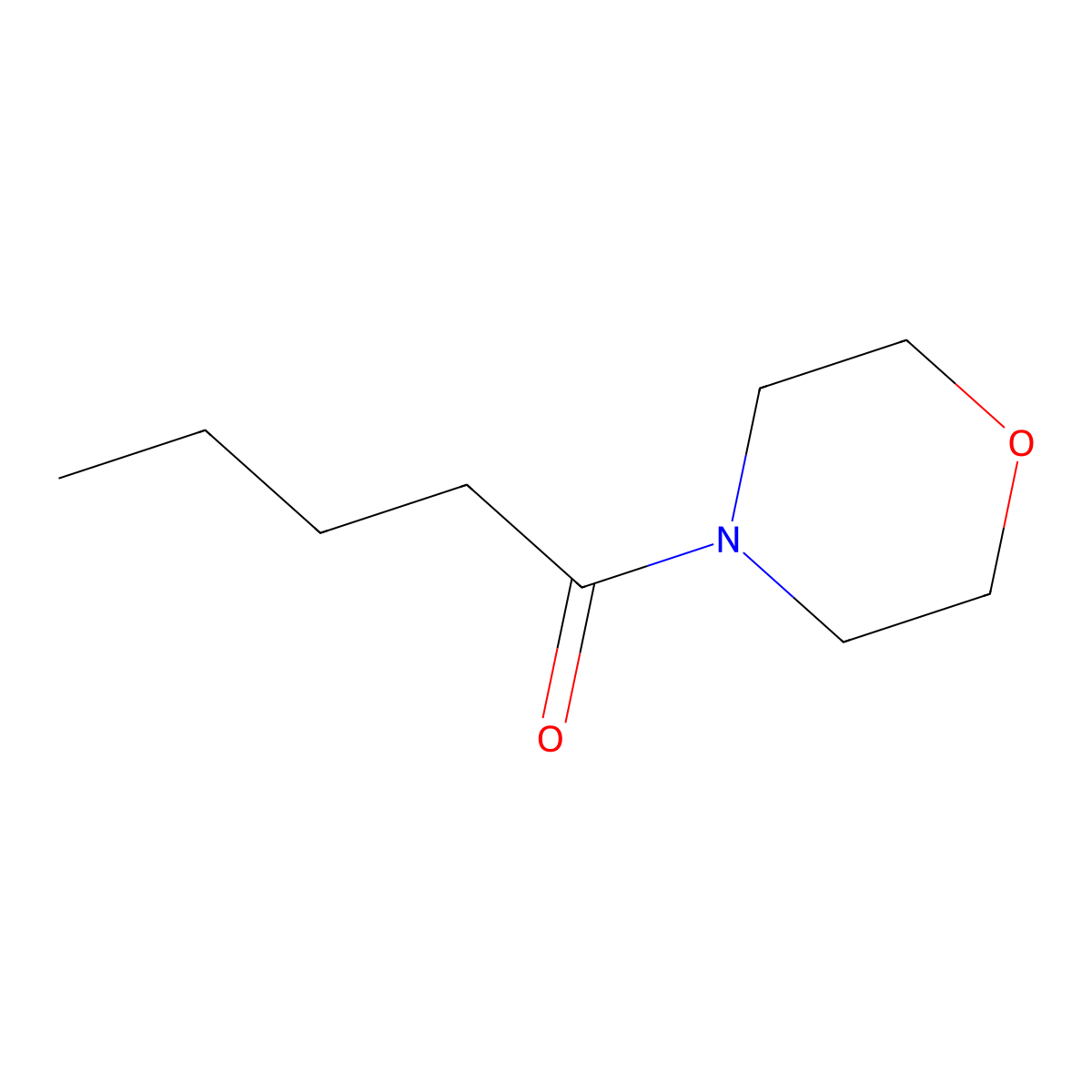 Pentanoic acid, morpholide molecular structure, CAS 22342-18-3