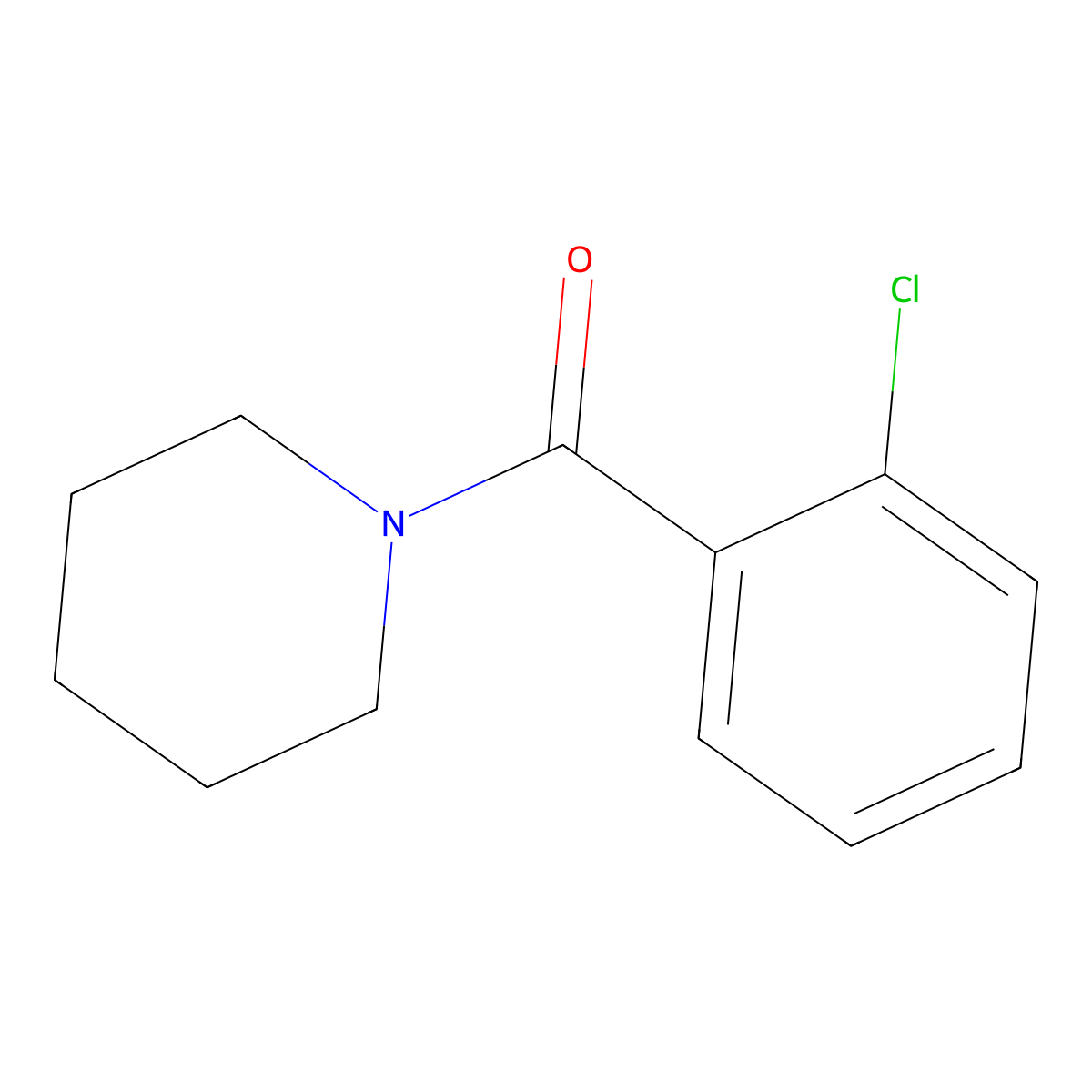 Piperidine, 1-(2-chlorobenzoyl)- molecular structure, CAS 22342-21-8