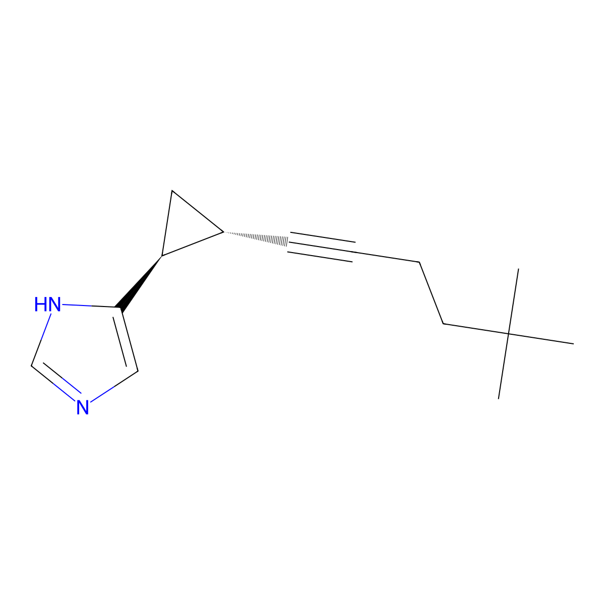 1H-Imidazole, 4-((1S,2S)-2-(5,5-dimethyl-1-hexynyl)cyclopropyl)- molecular structure, CAS 223420-11-9