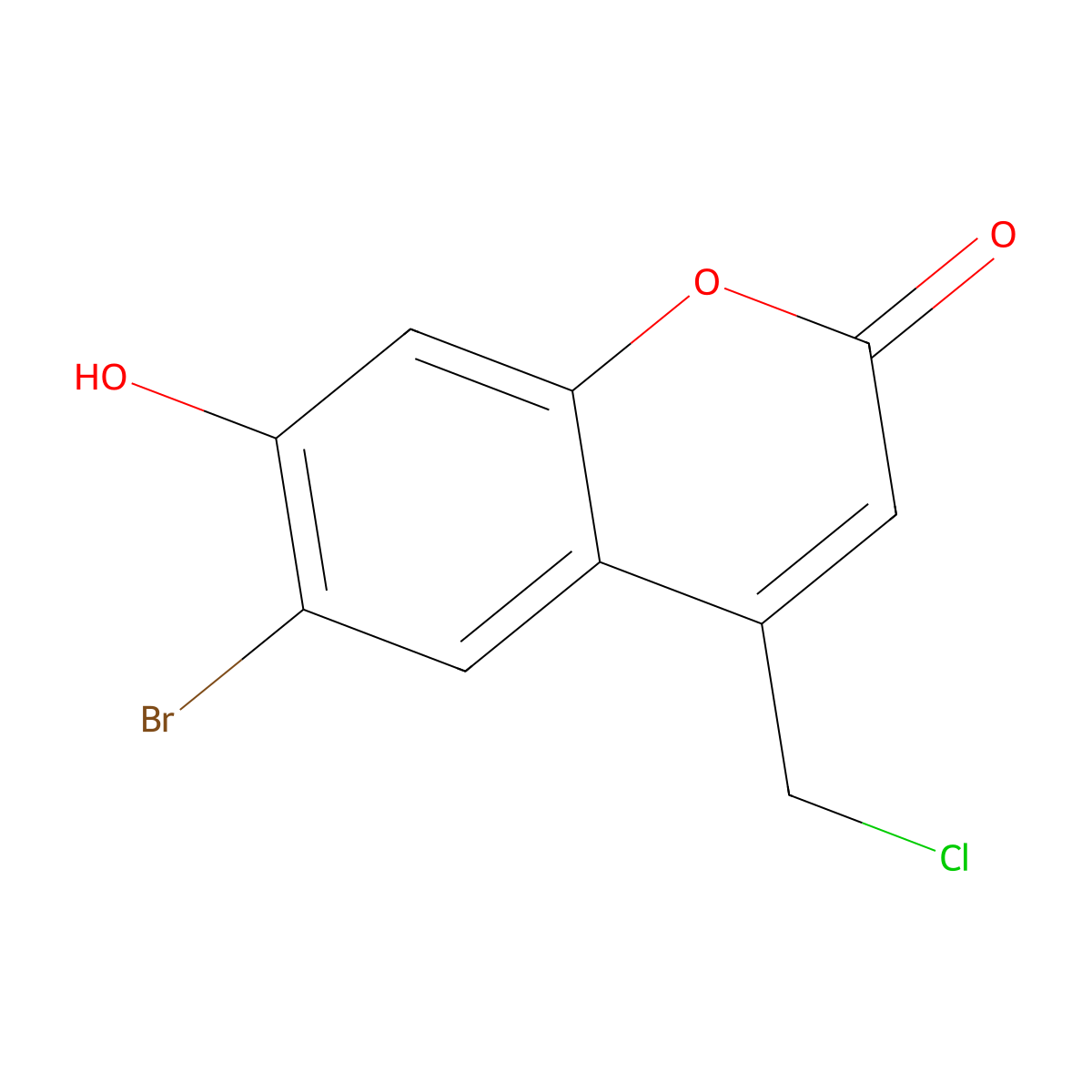 6-Bromo-4-(chloromethyl)-7-hydroxy-2H-1-benzopyran-2-one molecular structure, CAS 223420-33-5