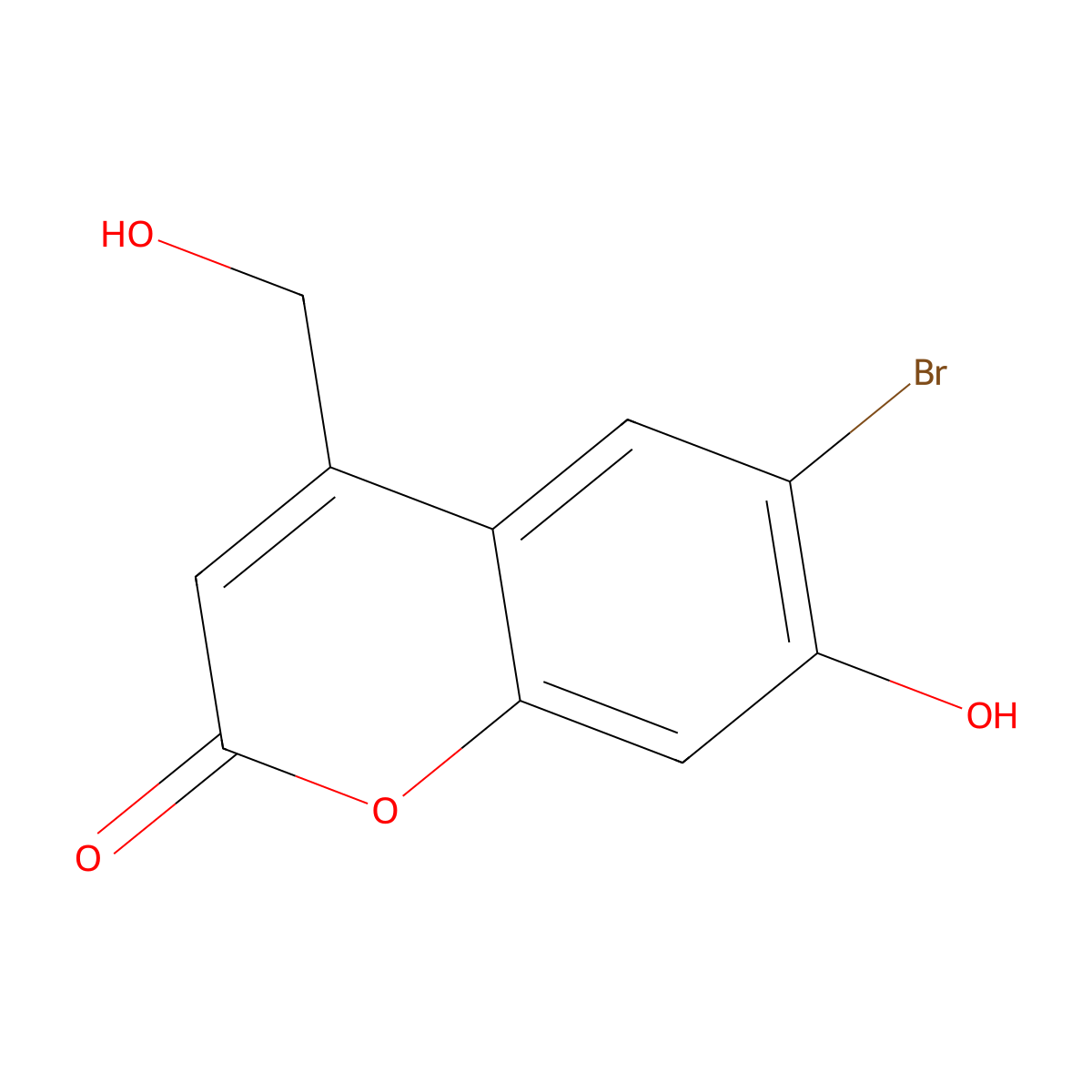 6-Bromo-7-hydroxy-4-(hydroxymethyl)-2H-1-benzopyran-2-one molecular structure, CAS 223420-41-5