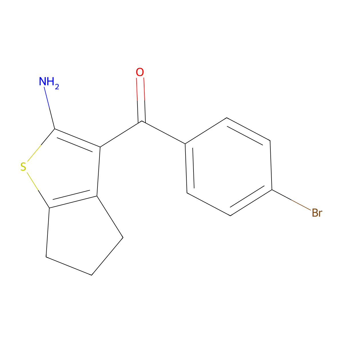 3-(4-bromobenzoyl)-4H,5H,6H-cyclopenta[b]thiophen-2-amine molecular structure, CAS 223423-37-8