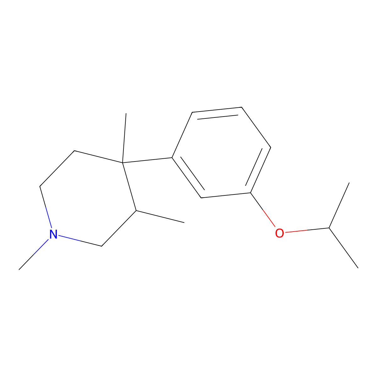 Piperidine, 1,3,4-trimethyl-4-[3-(1-methylethoxy)phenyl]-, (3S,4S)- molecular structure, CAS 223424-24-6