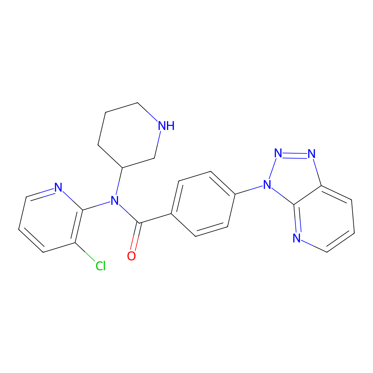 (S)-4-(3H-[1,2,3]Triazolo[4,5-b]pyridin-3-yl)-N-(3-chloropyridin-2-yl)-N-(piperidin-3-yl)benzamide molecular structure, CAS 2234272-19-4