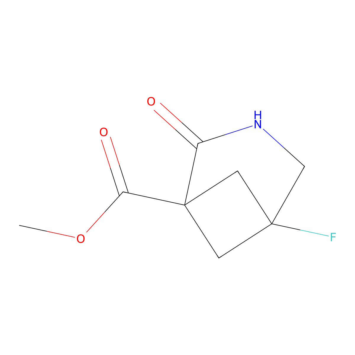 Methyl 5-fluoro-2-oxo-3-azabicyclo[3.1.1]heptane-1-carboxylate molecular structure, CAS 2234283-46-4