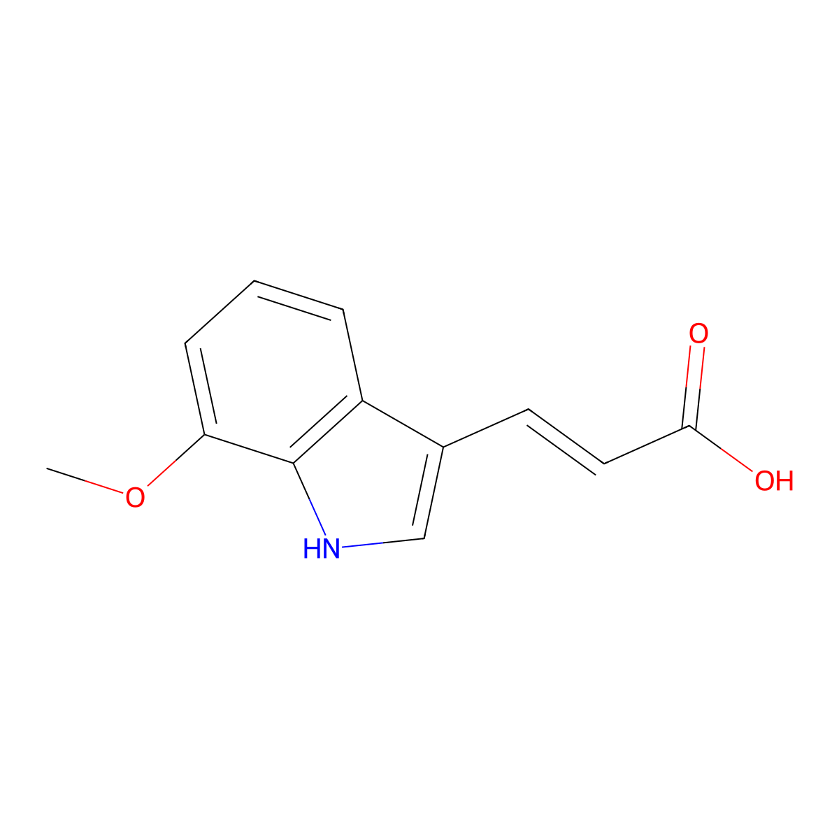 3-(7-methoxy-1H-indol-3-yl)prop-2-enoic acid molecular structure, CAS 2234284-82-1