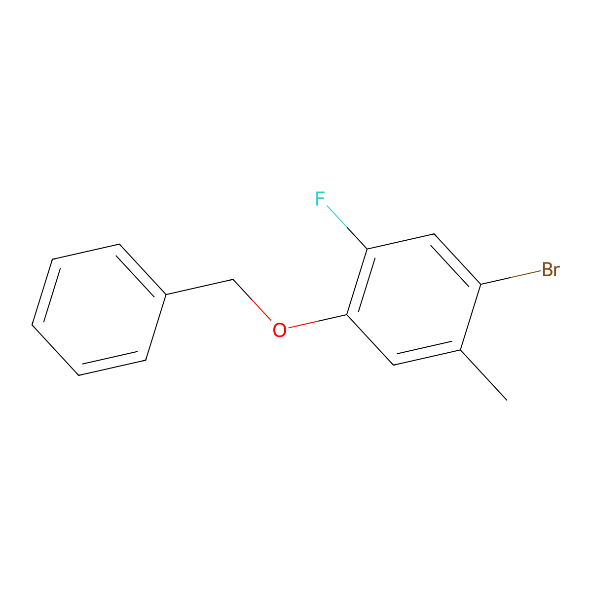 1-(Benzyloxy)-4-bromo-2-fluoro-5-methylbenzene molecular structure, CAS 2234291-65-5