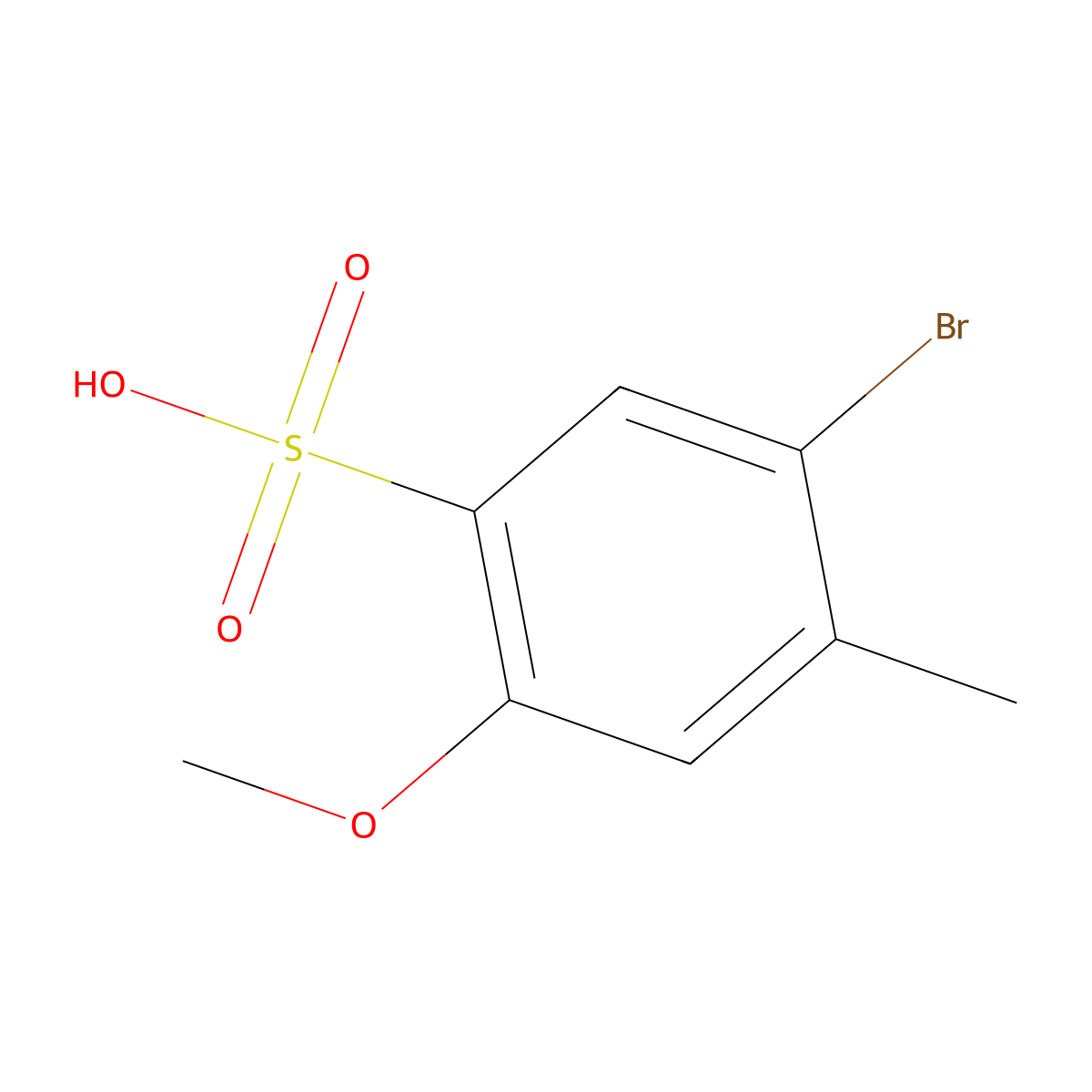 5-Bromo-2-methoxy-4-methylbenzenesulfonic acid molecular structure, CAS 223438-71-9