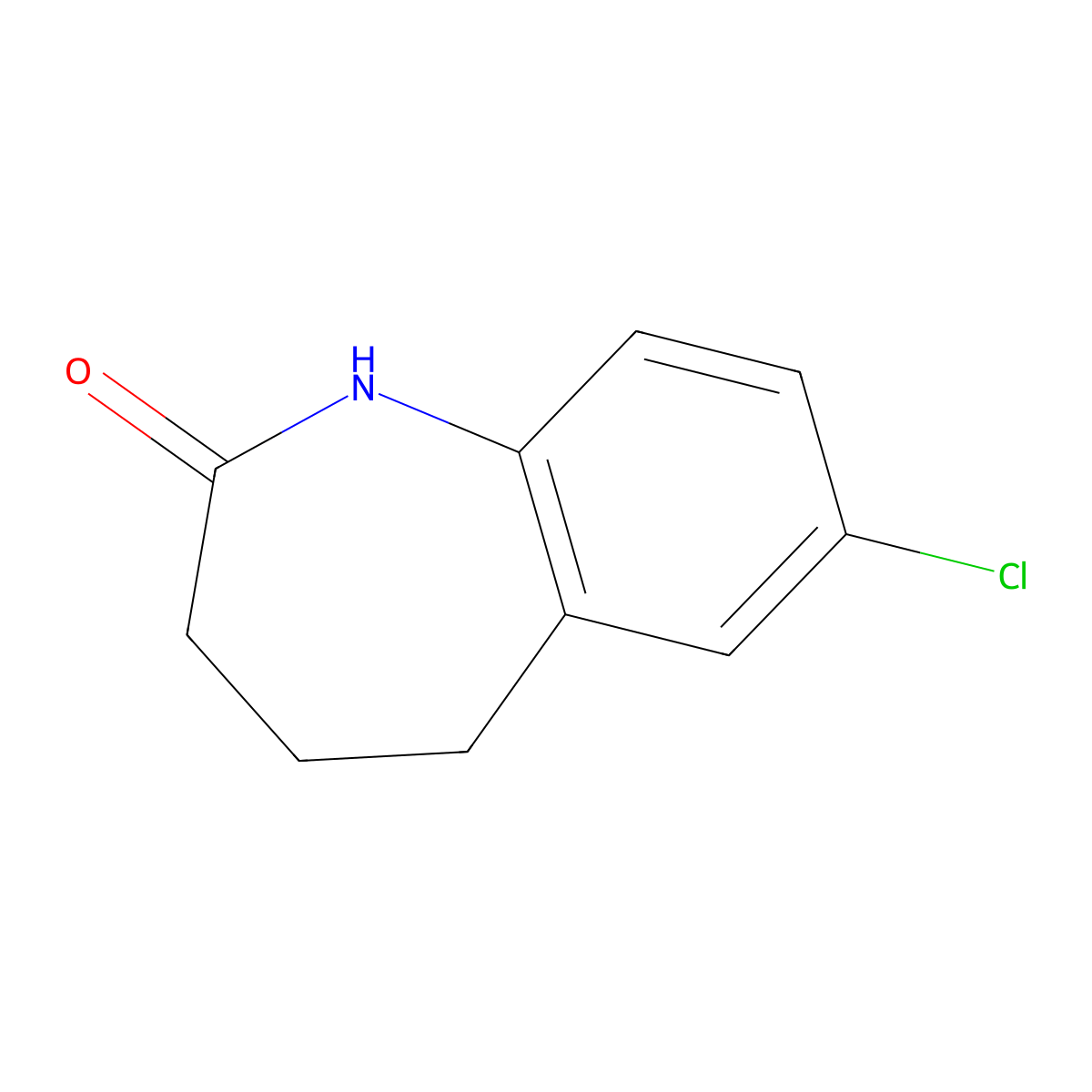 7-chloro-4,5-dihydro-1H-benzo[b]azepin-2(3H)-one molecular structure, CAS 22344-77-0