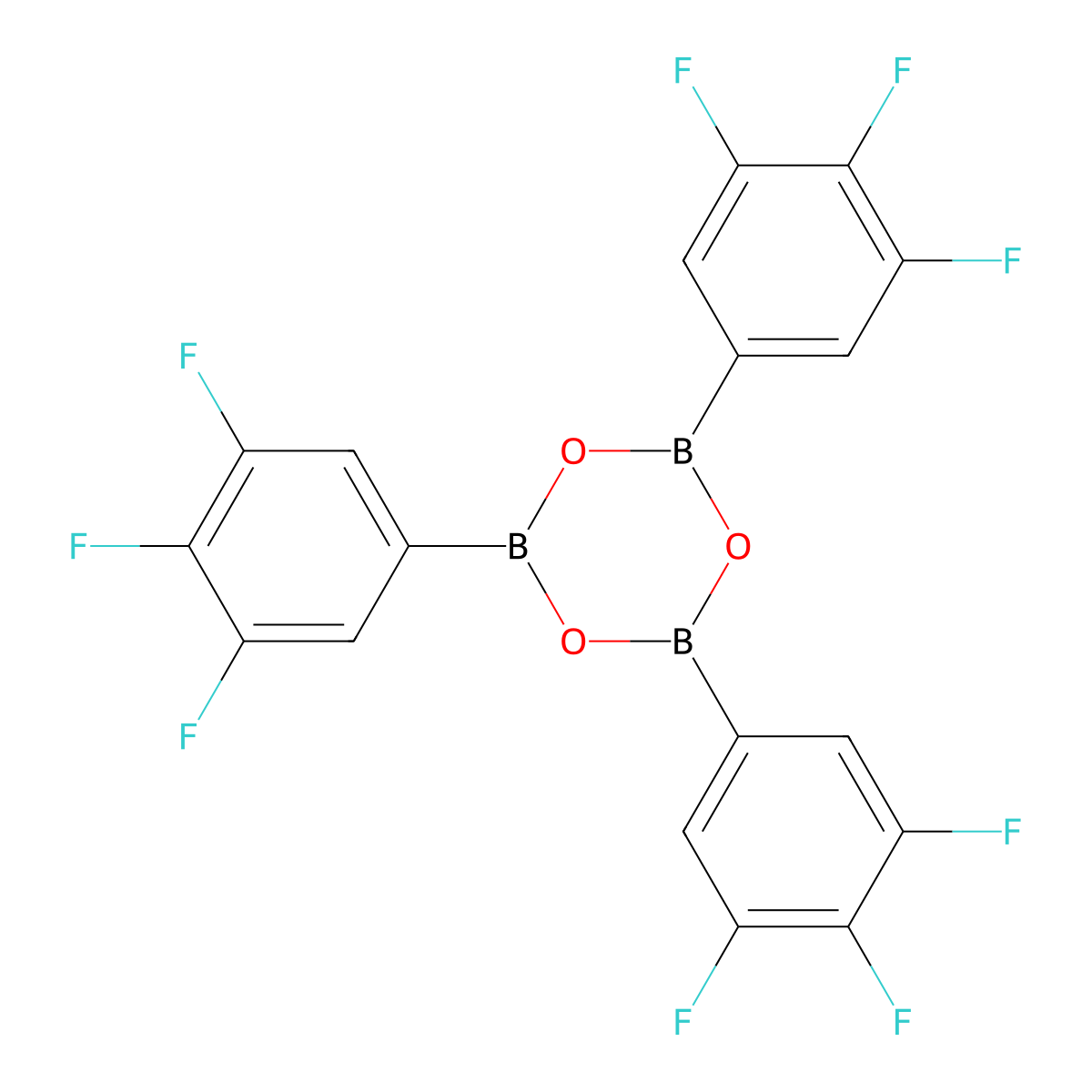 2,4,6-Tris(3,4,5-trifluorophenyl)-1,3,5,2,4,6-trioxatriborinane molecular structure, CAS 223440-94-6