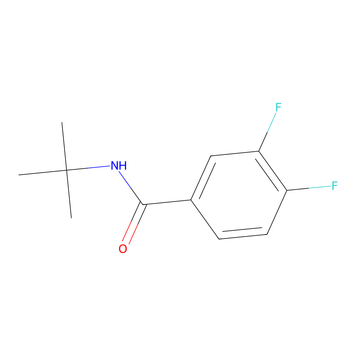 N-(1,1-Dimethylethyl)-3,4-difluorobenzamide molecular structure, CAS 223444-29-9