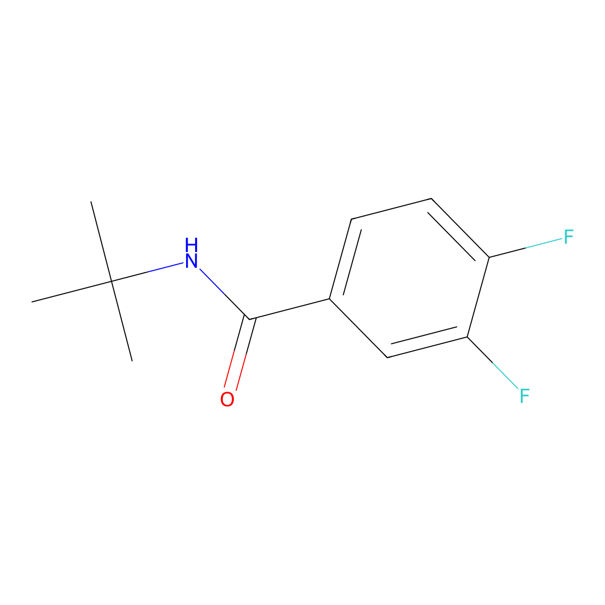 N-(1,1-Dimethylethyl)-3,4-difluorobenzamide molecular structure, CAS 223444-29-9