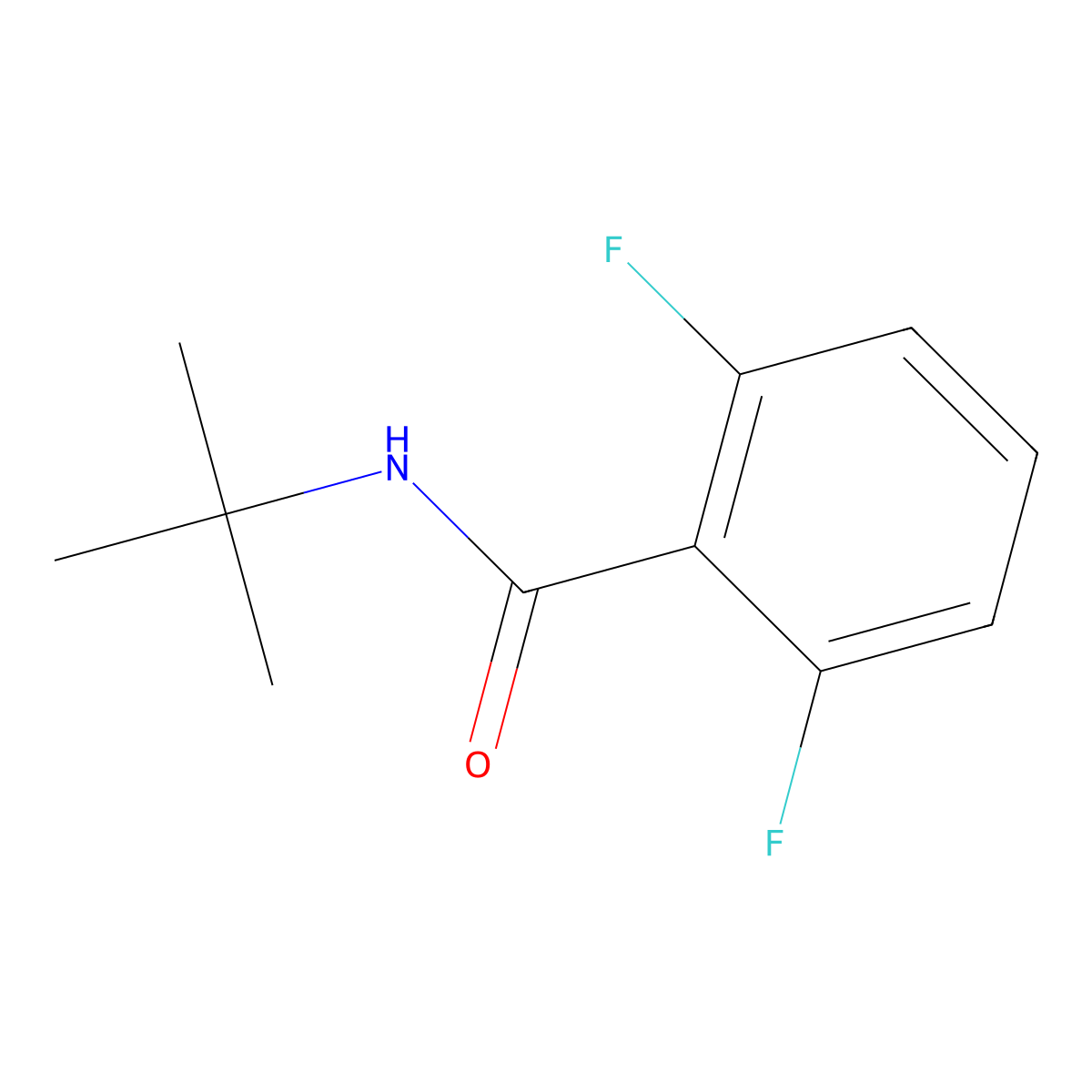 N-tert-butyl-2,6-difluorobenzamide molecular structure, CAS 223444-35-7