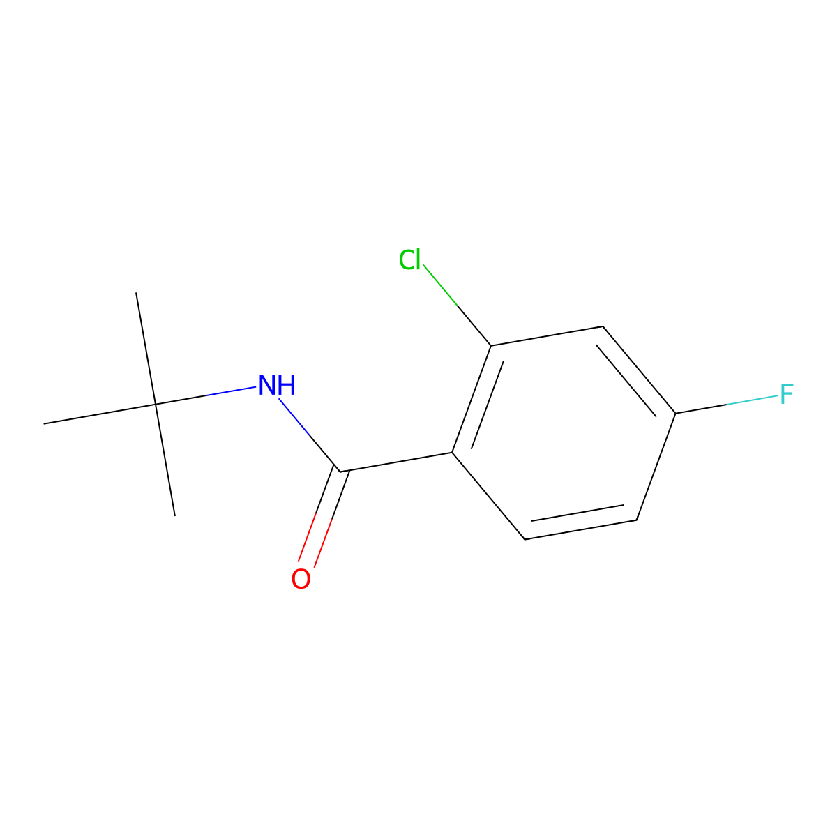 N-tert-butyl-2-chloro-4-fluorobenzamide molecular structure, CAS 223444-50-6