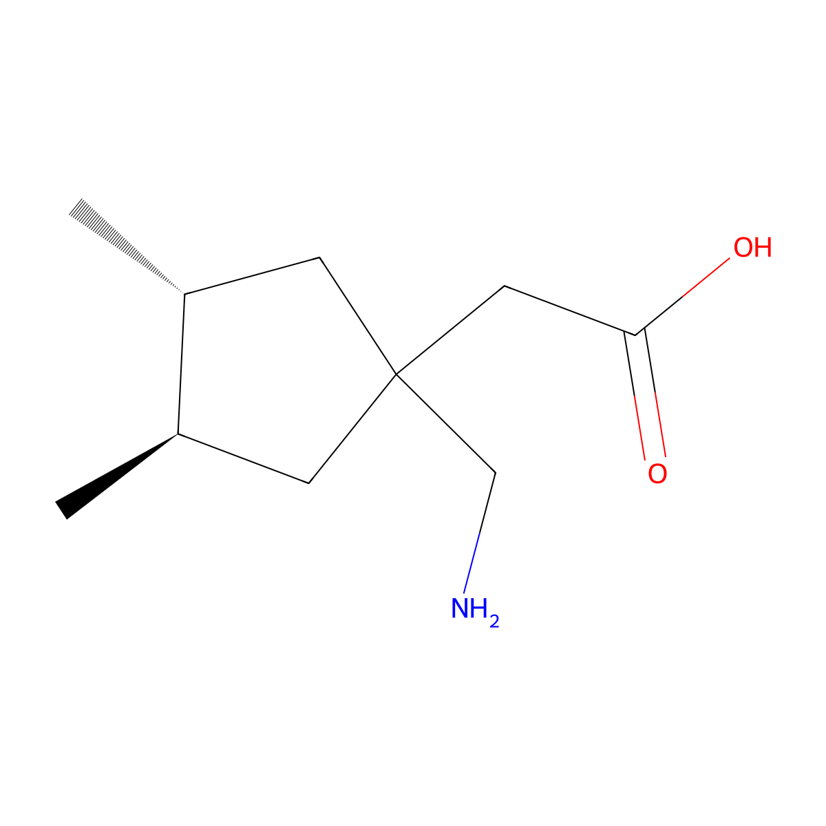 (3R,4R)-1-(Aminomethyl)-3,4-dimethylcyclopentaneacetic acid molecular structure, CAS 223445-76-9