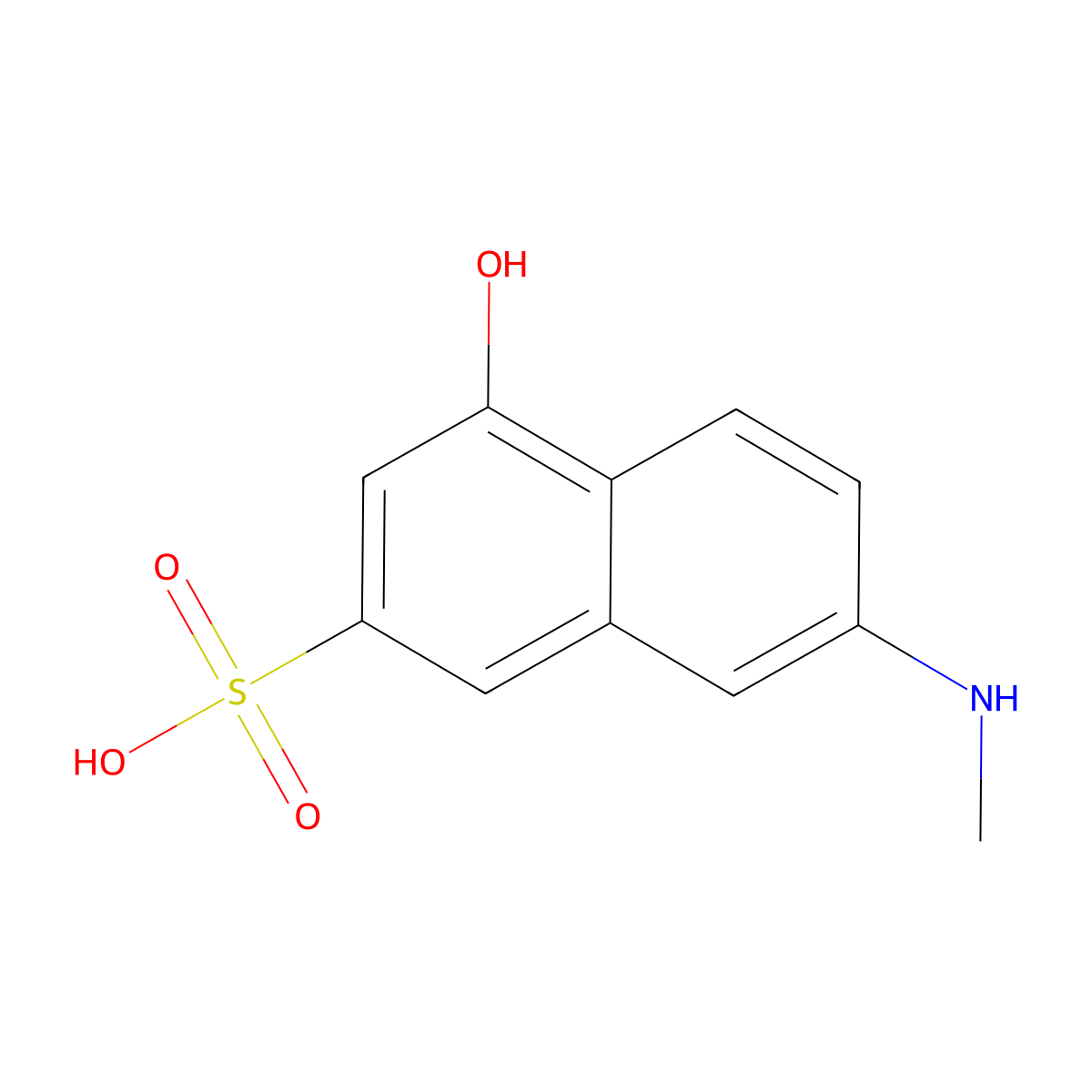 2-Naphthalenesulfonic acid, 4-hydroxy-7-(methylamino)- molecular structure, CAS 22346-43-6
