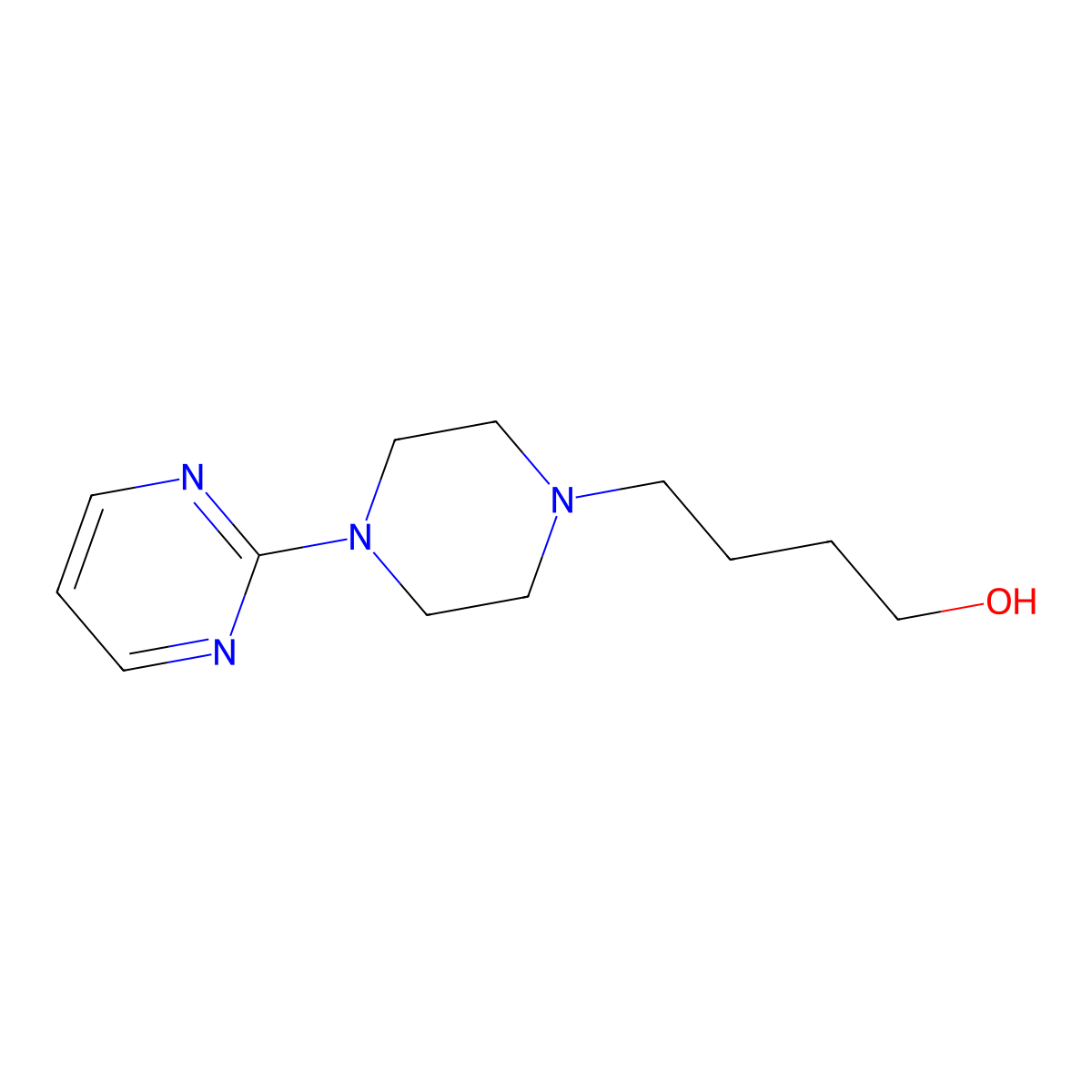 4-[4-(Pyrimidin-2-yl)piperazin-1-yl]butan-1-ol molecular structure, CAS 223461-35-6