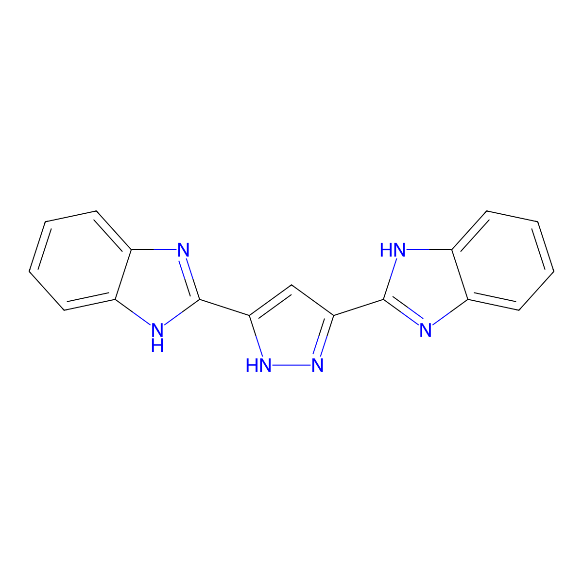 2,2'-(1H-Pyrazole-3,5-diyl)bis(1H-benzo[d]imidazole) molecular structure, CAS 223467-24-1