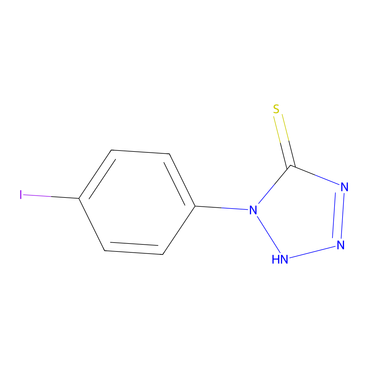 1,2-Dihydro-1-(4-iodophenyl)-5H-tetrazole-5-thione molecular structure, CAS 22347-30-4