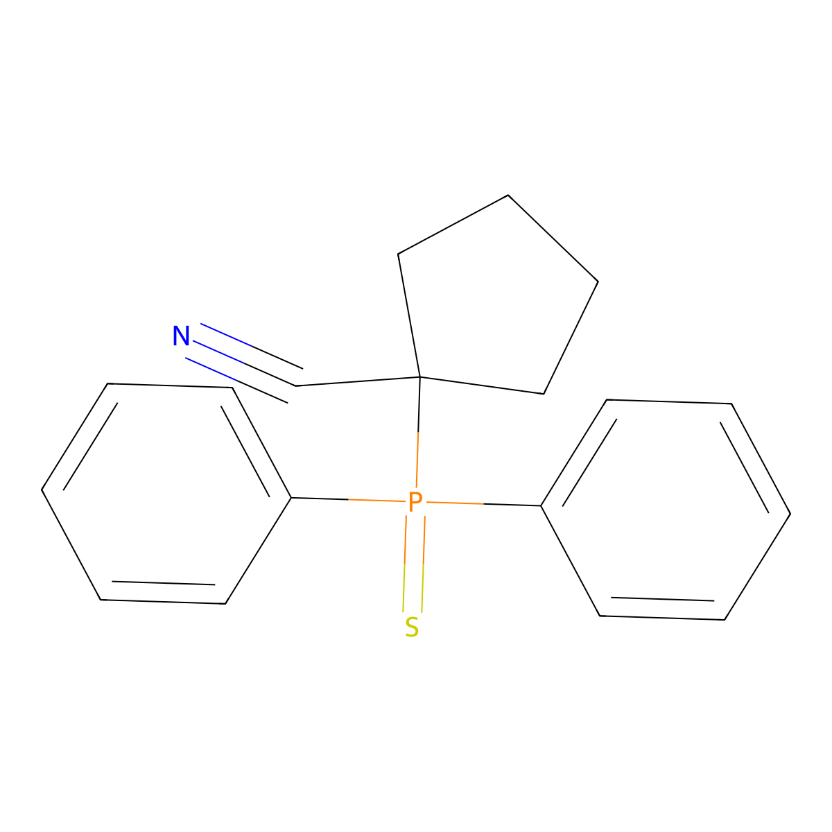 1-Diphenylphosphinothioylcyclopentane-1-carbonitrile molecular structure, CAS 223473-47-0