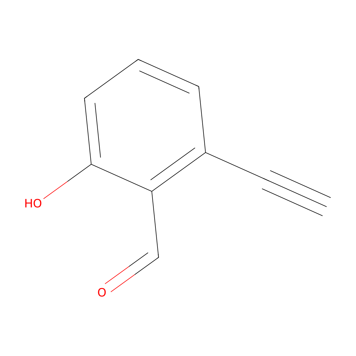 2-Ethynyl-6-hydroxybenzaldehyde molecular structure, CAS 2234856-26-7