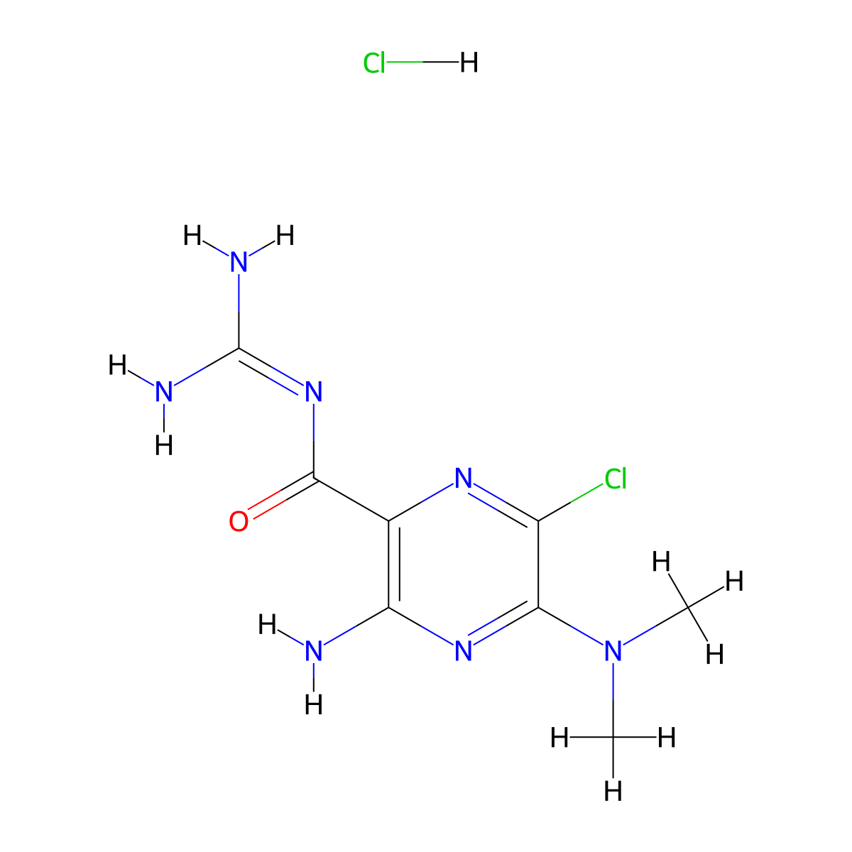 Dimethylamiloride hydrochloride molecular structure, CAS 2235-97-4