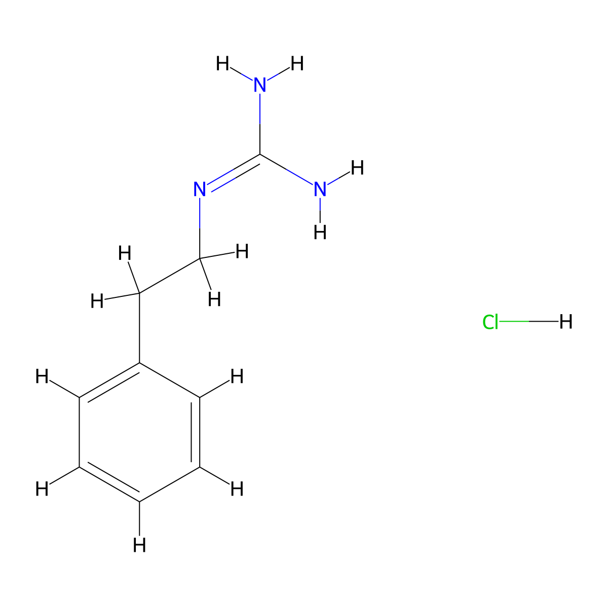 1-Phenethylguanidine hydrochloride molecular structure, CAS 2235-99-6