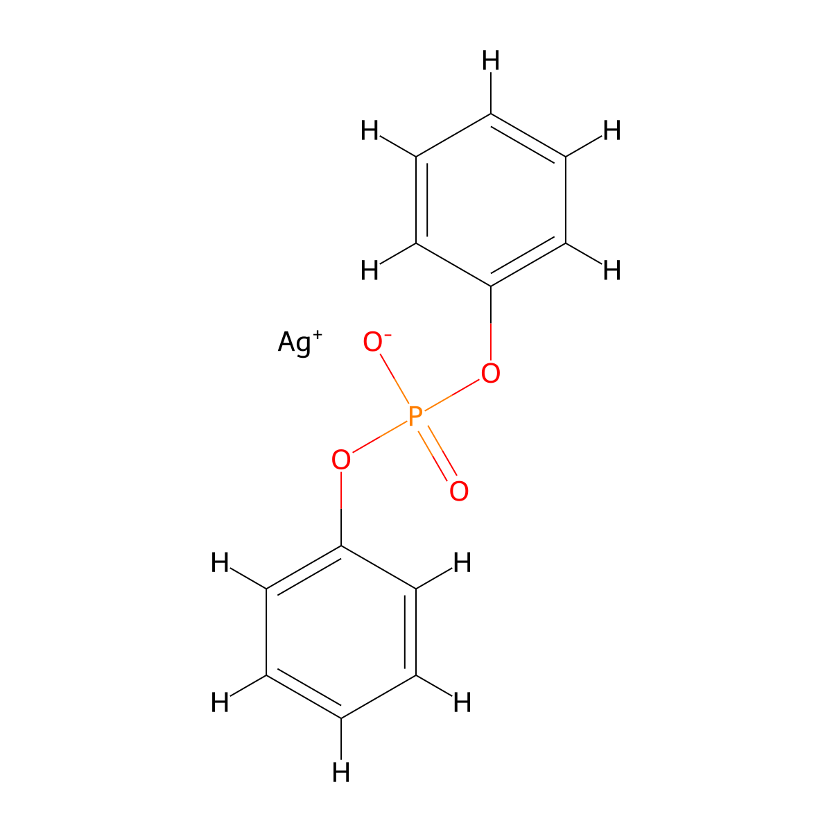 Phosphoric acid, diphenyl ester, silver(1+) salt (1:1) molecular structure, CAS 22350-95-4
