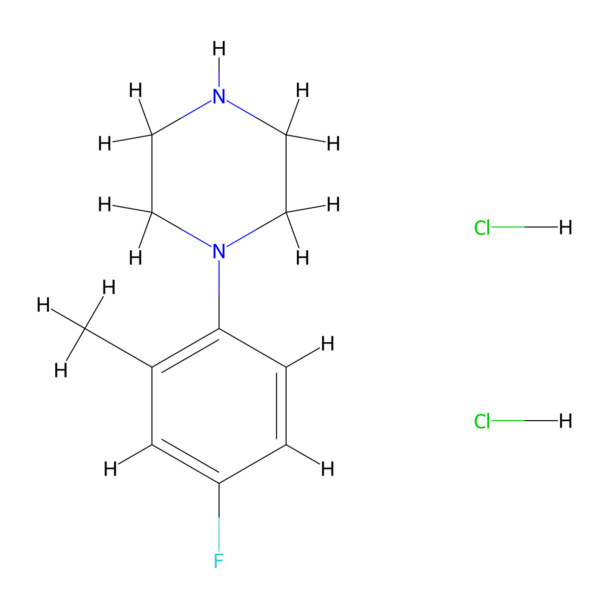 1-(4-Fluoro-2-methylphenyl)piperazine dihydrochloride molecular structure, CAS 223513-14-2