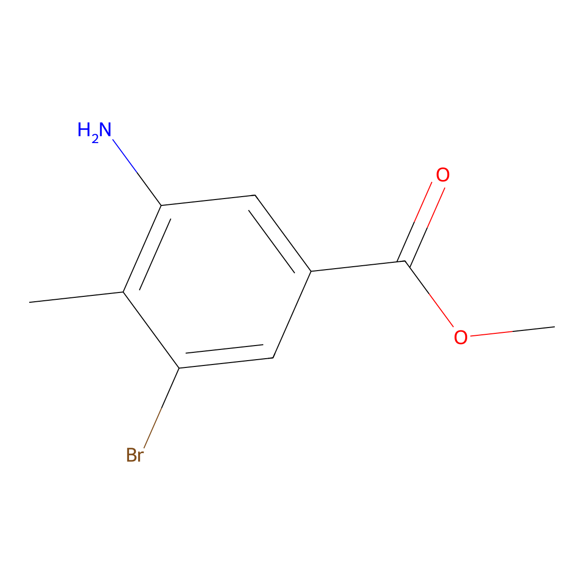 Methyl 3-amino-5-bromo-4-methylbenzoate molecular structure, CAS 223519-11-7