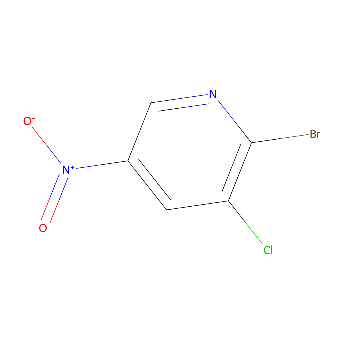 2-Bromo-3-chloro-5-nitropyridine molecular structure, CAS 22353-41-9