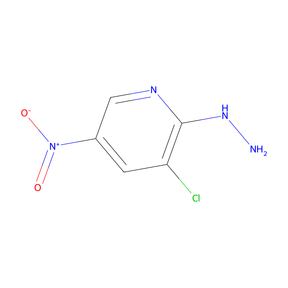 3-Chloro-2-hydrazinyl-5-nitropyridine molecular structure, CAS 22353-43-1