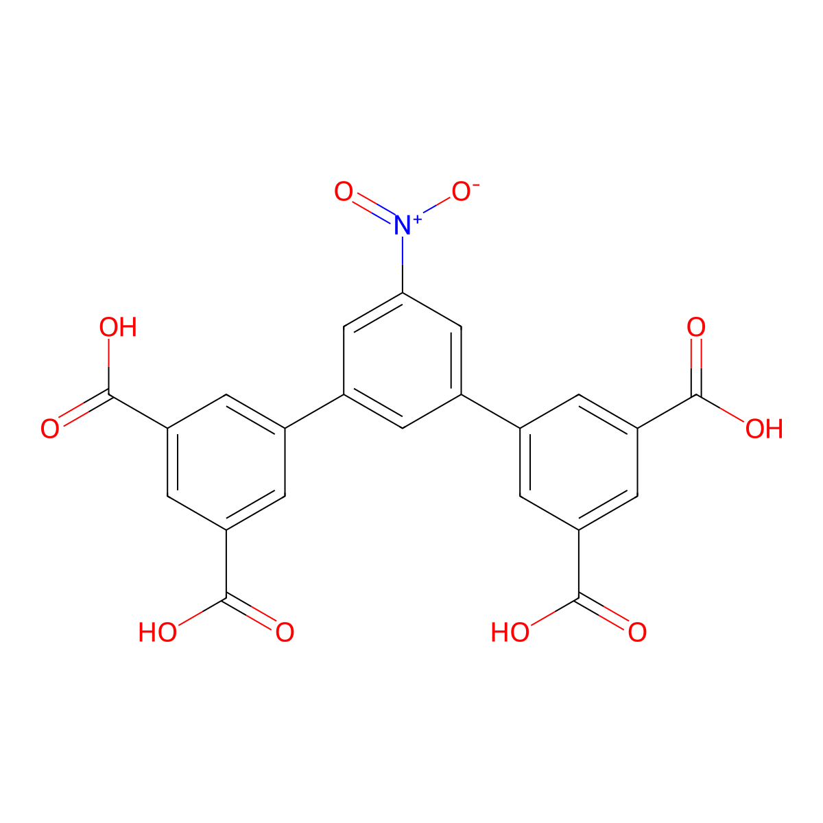 5'-Nitro-[1,1':3',1''-terphenyl]-3,3'',5,5''-tetracarboxylic acid molecular structure, CAS 2235382-00-8