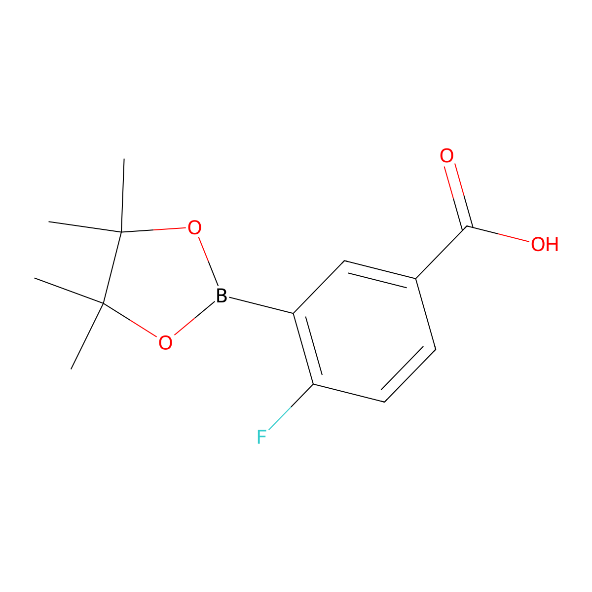 4-Fluoro-3-(4,4,5,5-tetramethyl-1,3,2-dioxaborolan-2-yl)benzoic acid molecular structure, CAS 2235384-35-5
