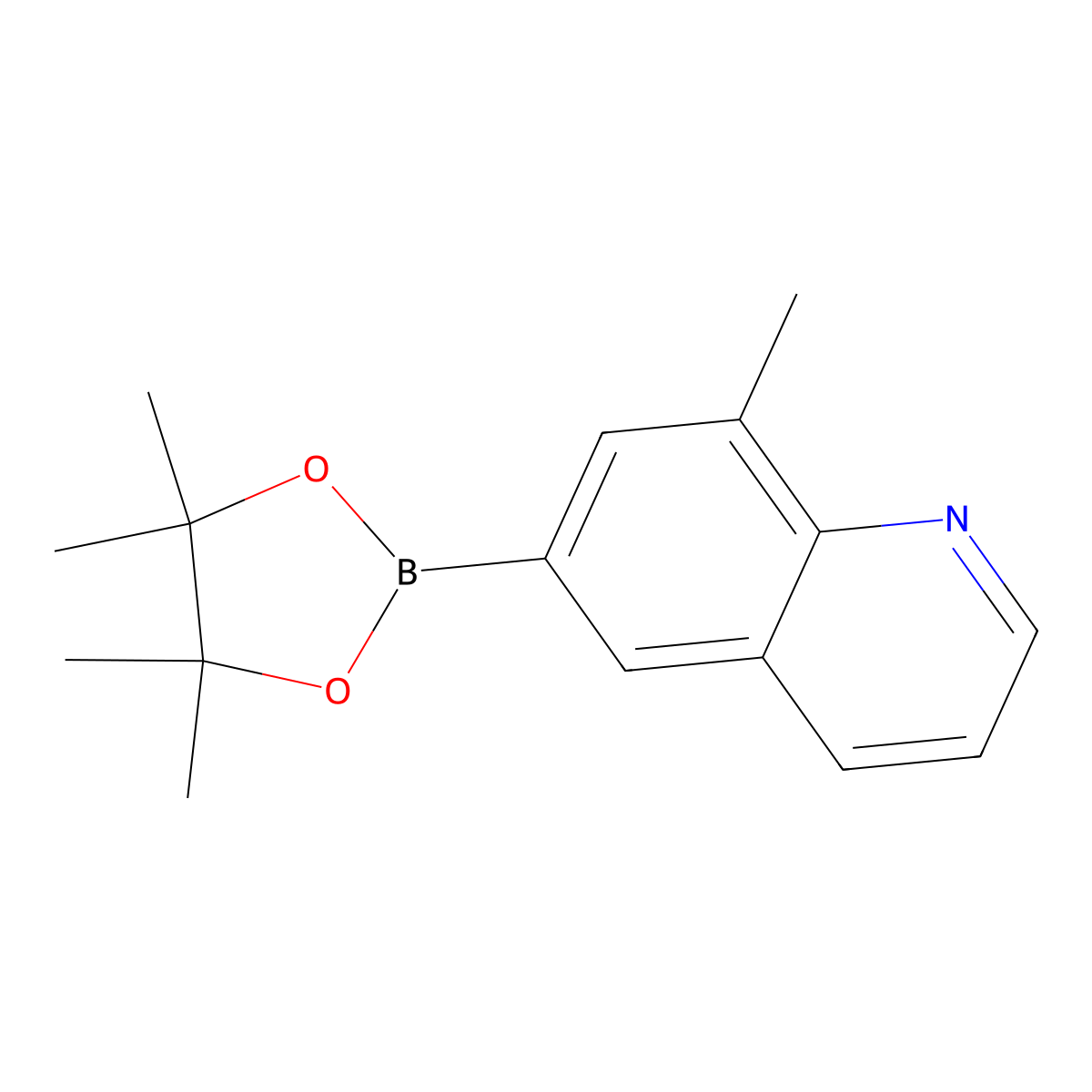 8-Methyl-6-(4,4,5,5-tetramethyl-1,3,2-dioxaborolan-2-yl)quinoline molecular structure, CAS 2235386-13-5