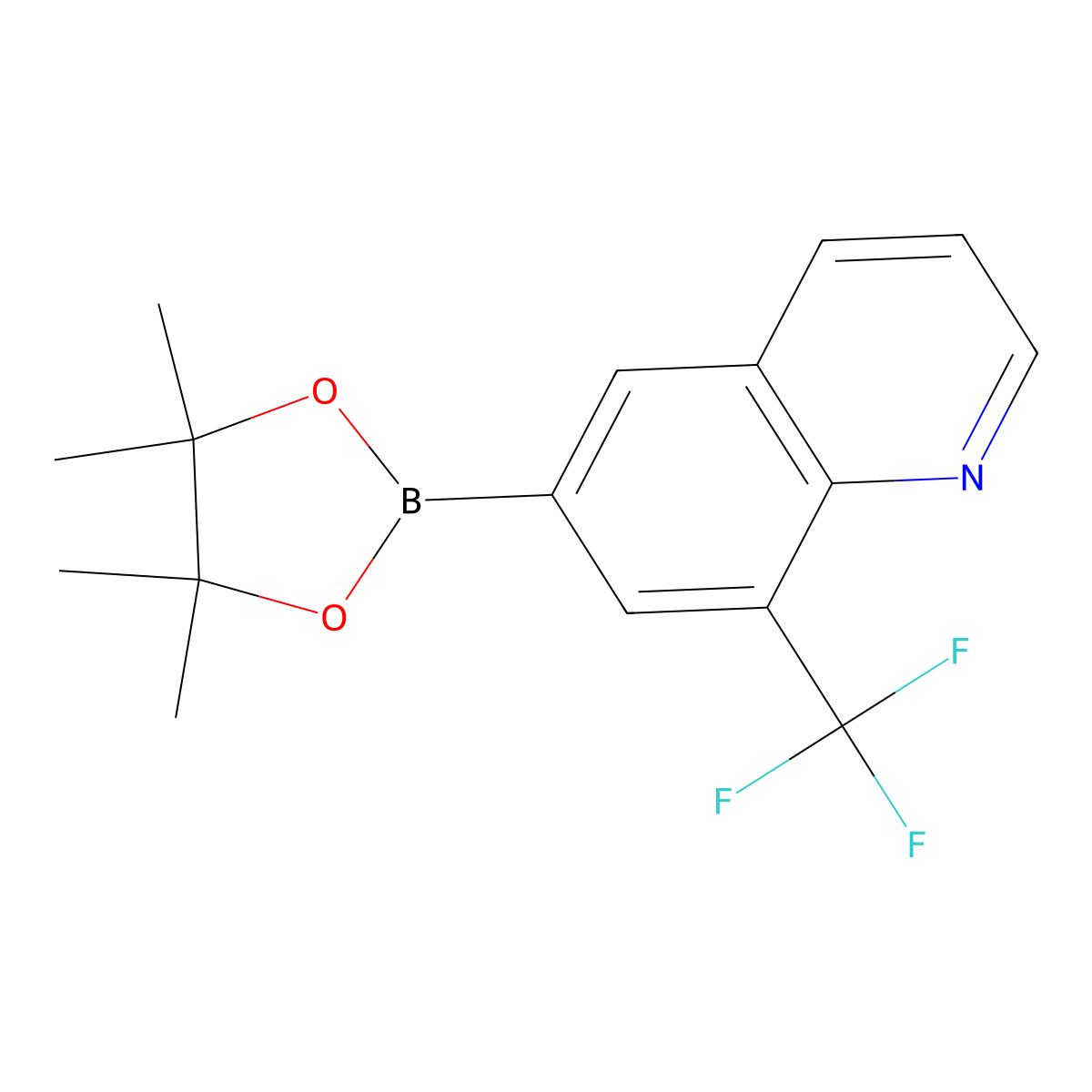 6-(4,4,5,5-Tetramethyl-1,3,2-dioxaborolan-2-YL)-8-(trifluoromethyl)quinoline molecular structure, CAS 2235386-18-0