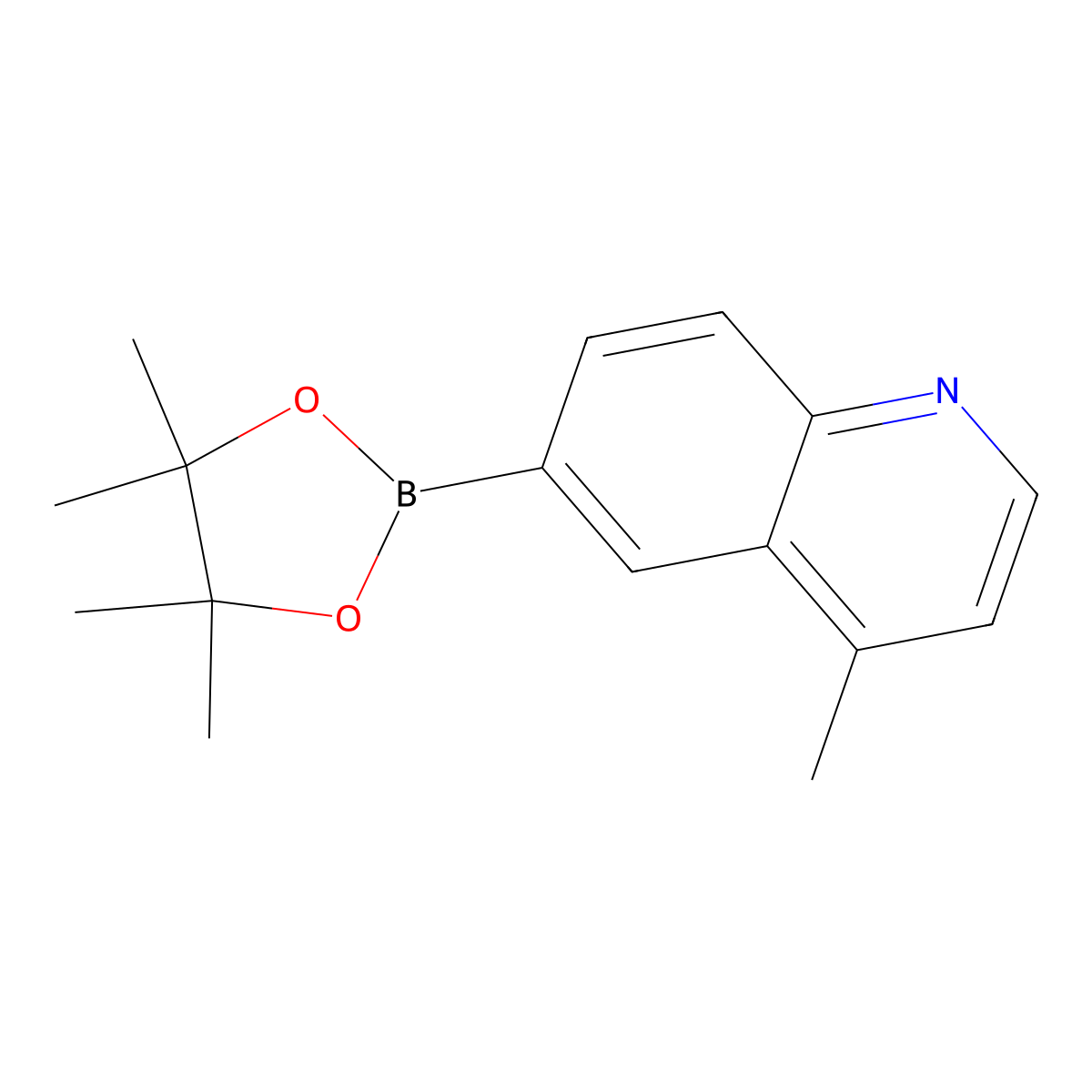 4-Methyl-6-(tetramethyl-1,3,2-dioxaborolan-2-yl)quinoline molecular structure, CAS 2235386-27-1