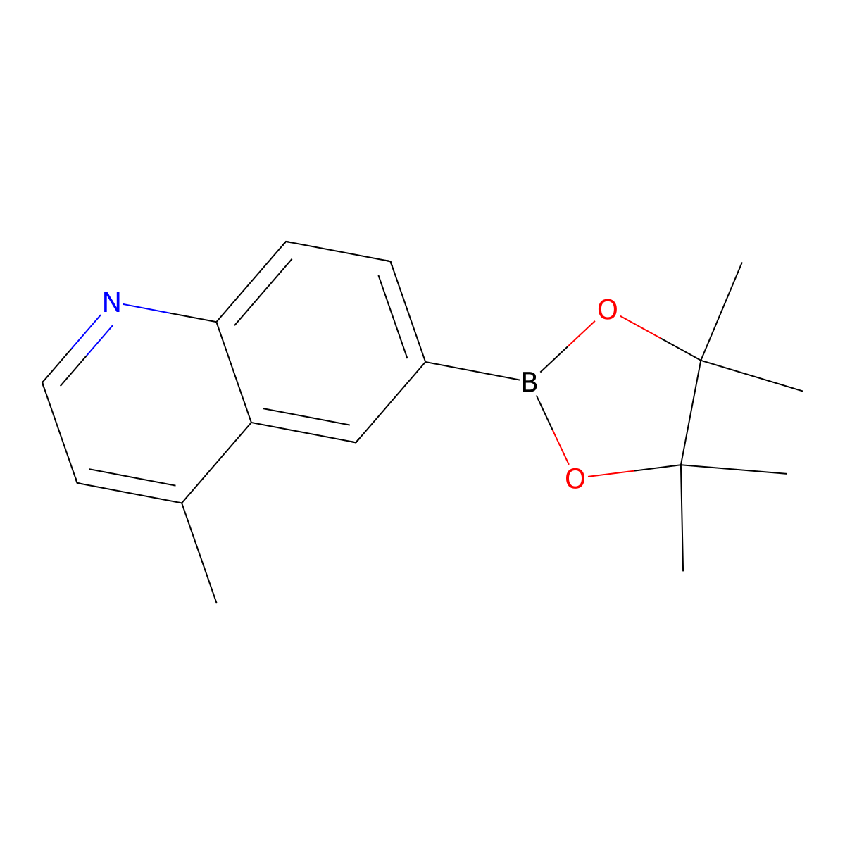 4-Methyl-6-(tetramethyl-1,3,2-dioxaborolan-2-yl)quinoline molecular structure, CAS 2235386-27-1