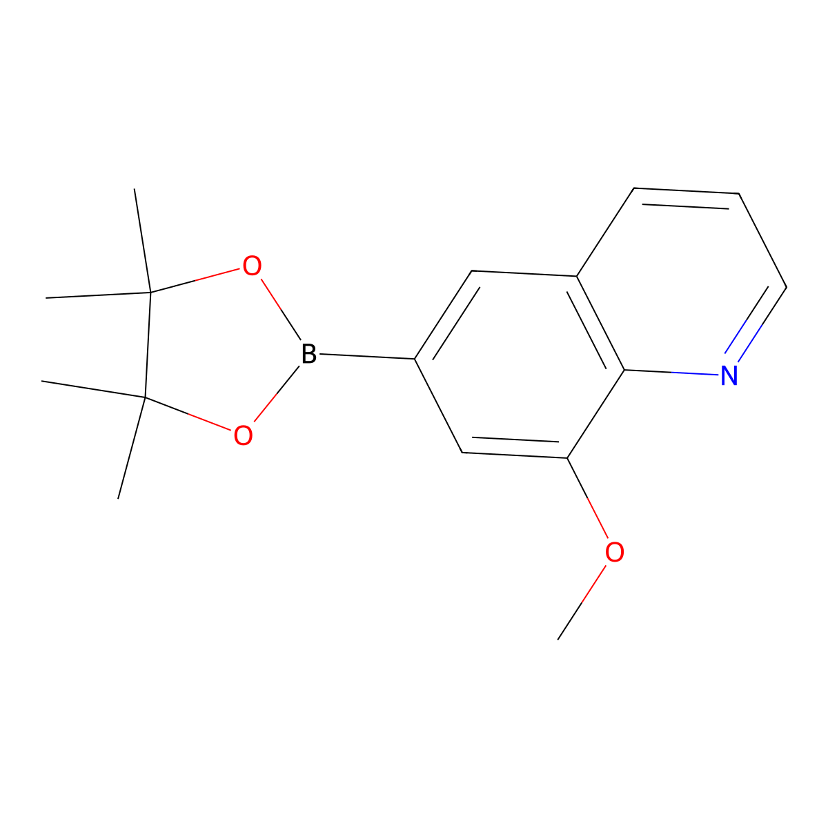 8-Methoxy-6-(4,4,5,5-tetramethyl-1,3,2-dioxaborolan-2-yl)quinoline molecular structure, CAS 2235386-34-0