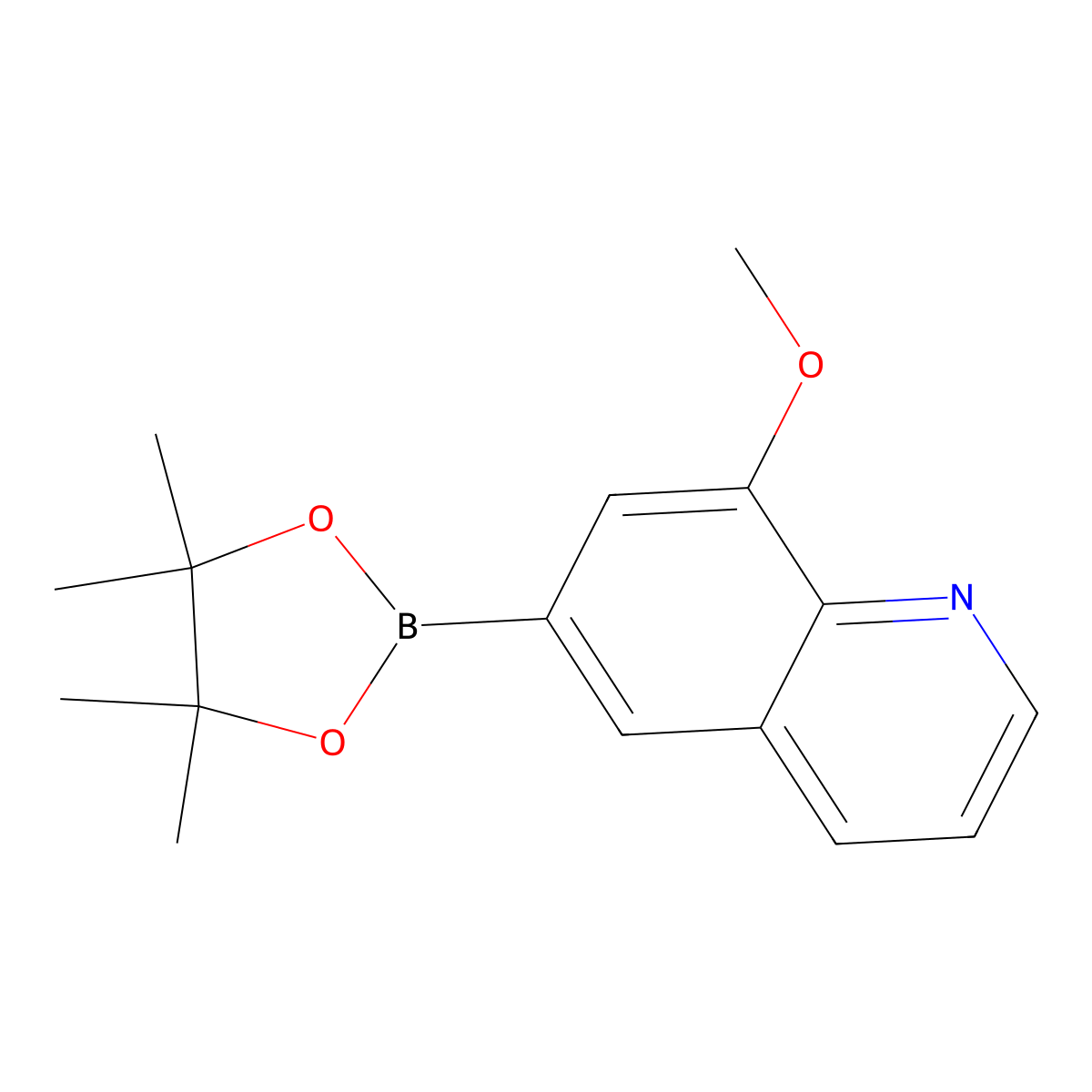 8-Methoxy-6-(4,4,5,5-tetramethyl-1,3,2-dioxaborolan-2-yl)quinoline molecular structure, CAS 2235386-34-0