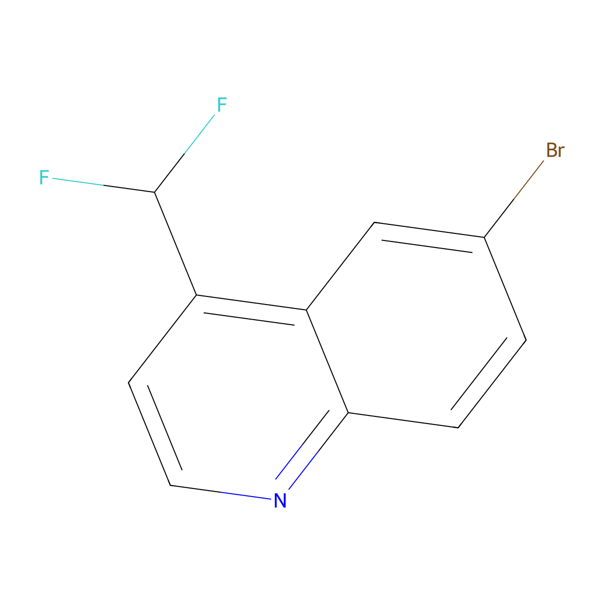 6-Bromo-4-(difluoromethyl)quinoline molecular structure, CAS 2235386-45-3