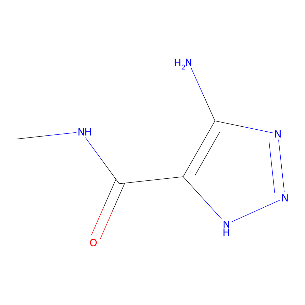 5-amino-N-methyl-1H-1,2,3-triazole-4-carboxamide molecular structure, CAS 22354-03-6