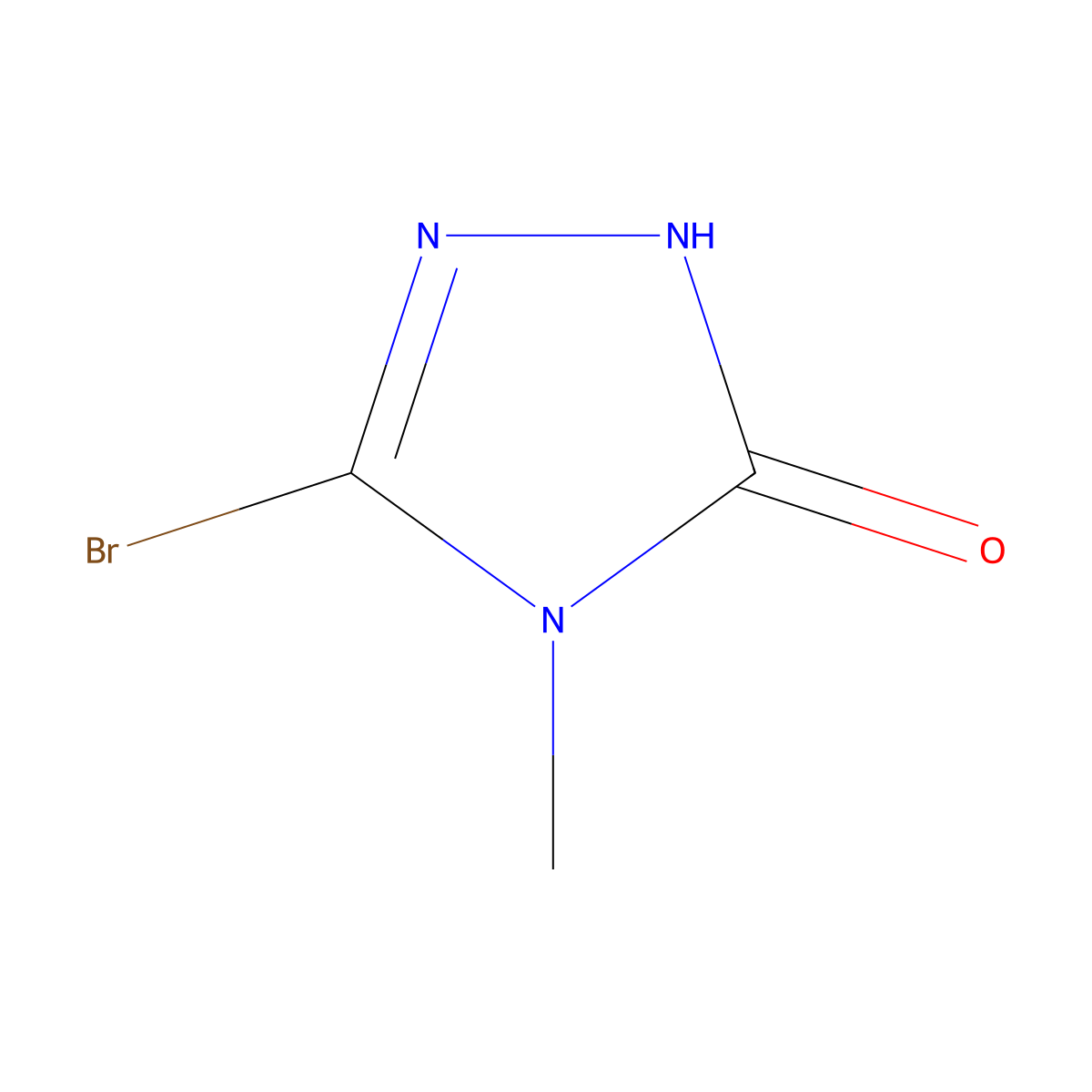 3-bromo-4-methyl-1H-1,2,4-triazol-5-one molecular structure, CAS 22354-80-9
