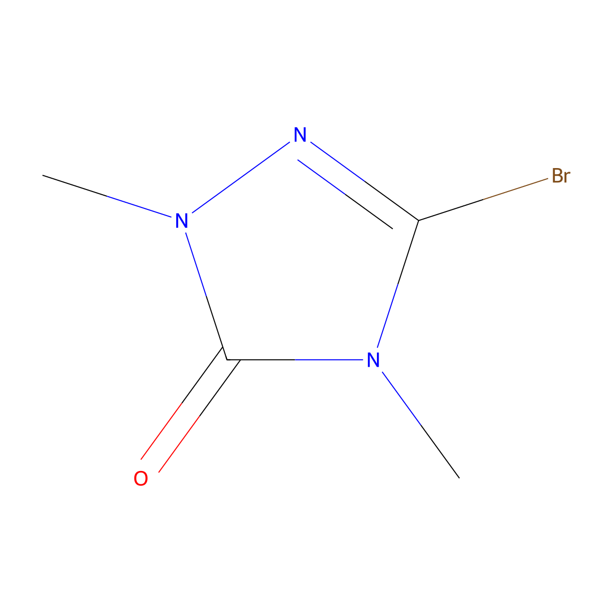 3-bromo-1,4-dimethyl-4,5-dihydro-1H-1,2,4-triazol-5-one molecular structure, CAS 22354-81-0