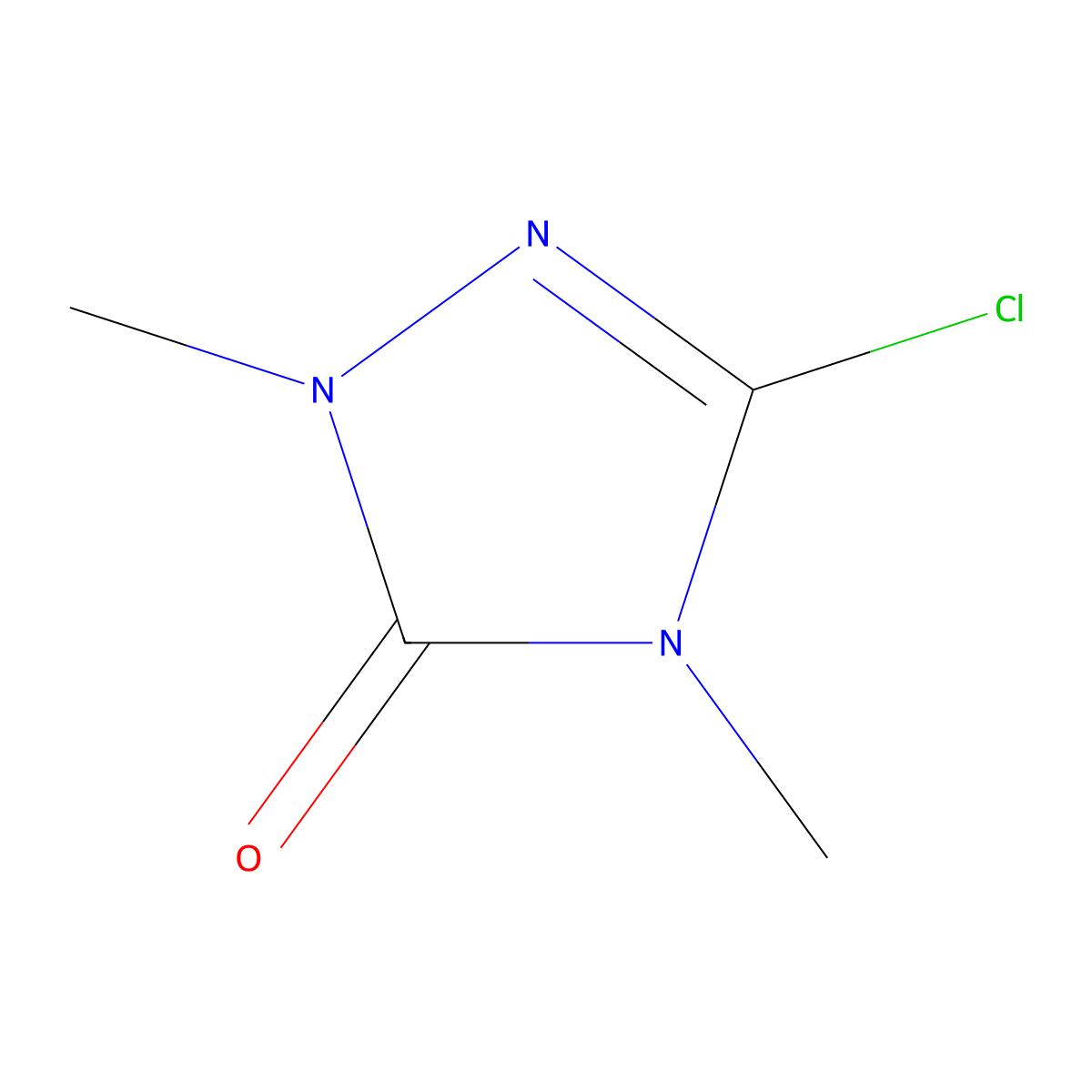 3-chloro-1,4-dimethyl-4,5-dihydro-1H-1,2,4-triazol-5-one molecular structure, CAS 22354-88-7
