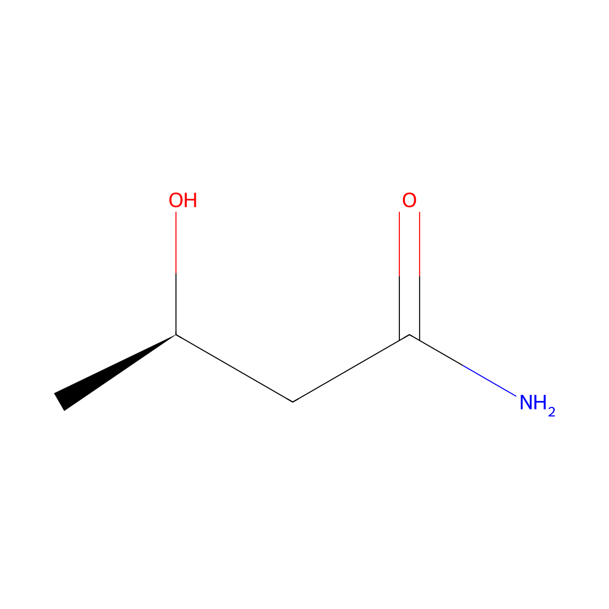 (3R)-3-hydroxybutanamide molecular structure, CAS 223540-10-1