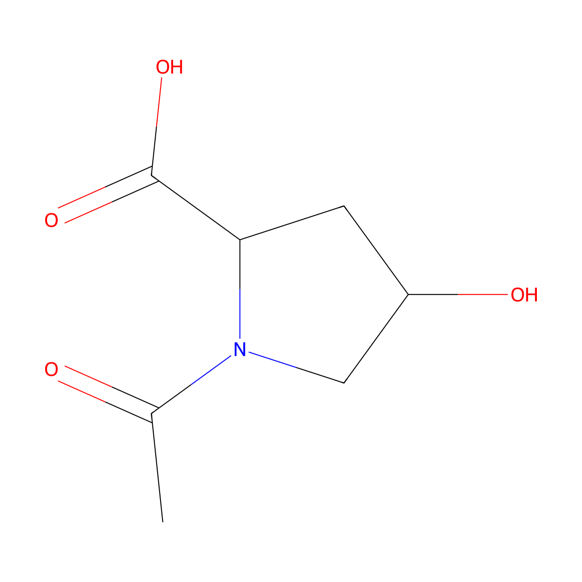 1-Acetyl-4-hydroxypyrrolidine-2-carboxylic acid molecular structure, CAS 2235464-65-8