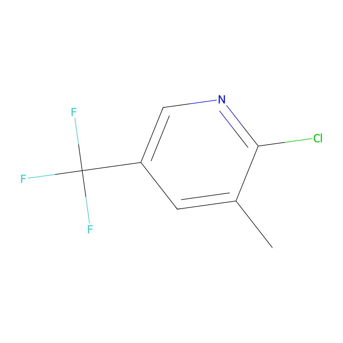 2-Chloro-3-methyl-5-(trifluoromethyl)pyridine molecular structure, CAS 223549-97-1