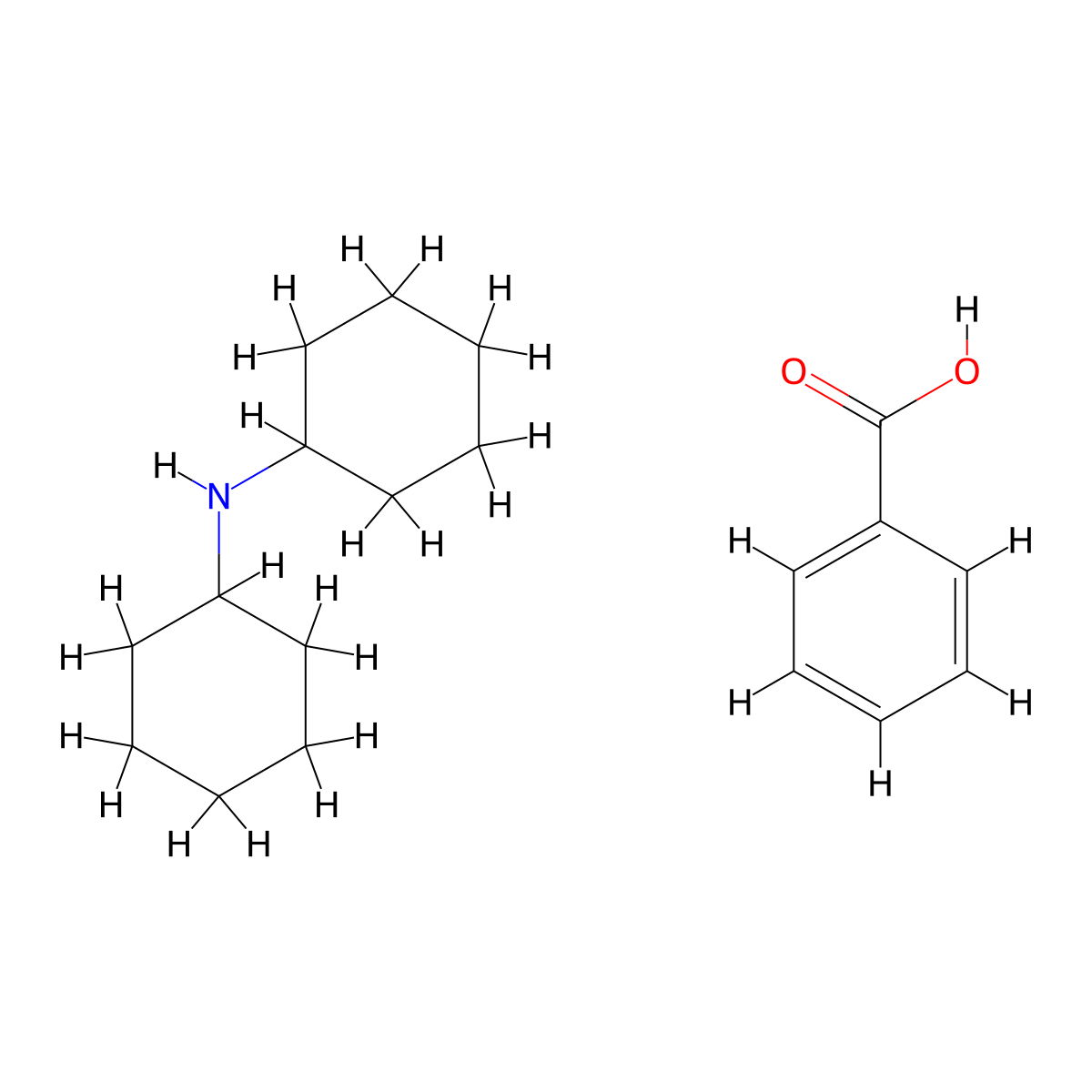 Benzoic acid, compd. with N-cyclohexylcyclohexanamine (1:1) molecular structure, CAS 22355-34-6